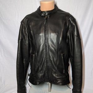 Mens Redline Leather Motorcycle Jacket sz XL